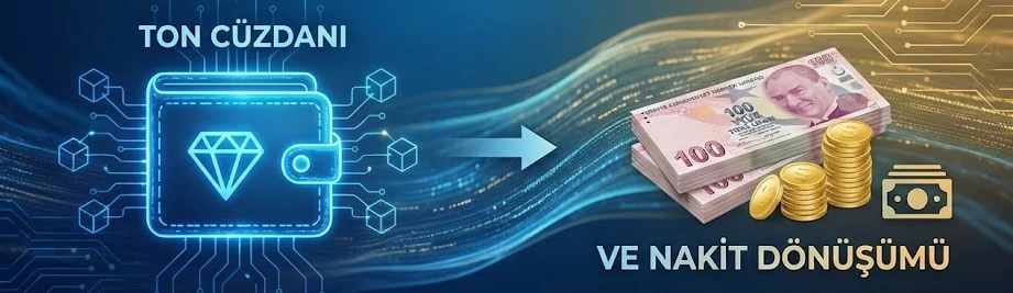 TON cüzdanındaki kripto varlıkların Türk Lirası nakite dönüşüm süreci görseli